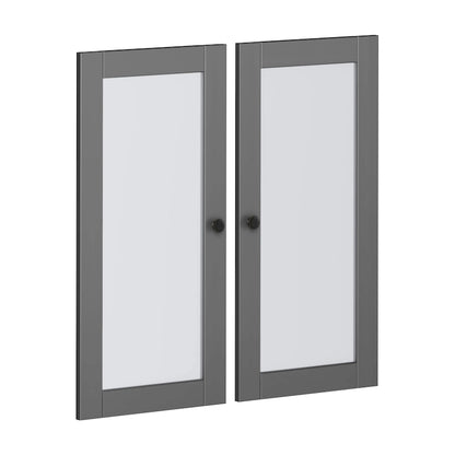 Palace Imports 100% Solid Wood Modular Kitchen Pantry Double Door Kit - Set of 2