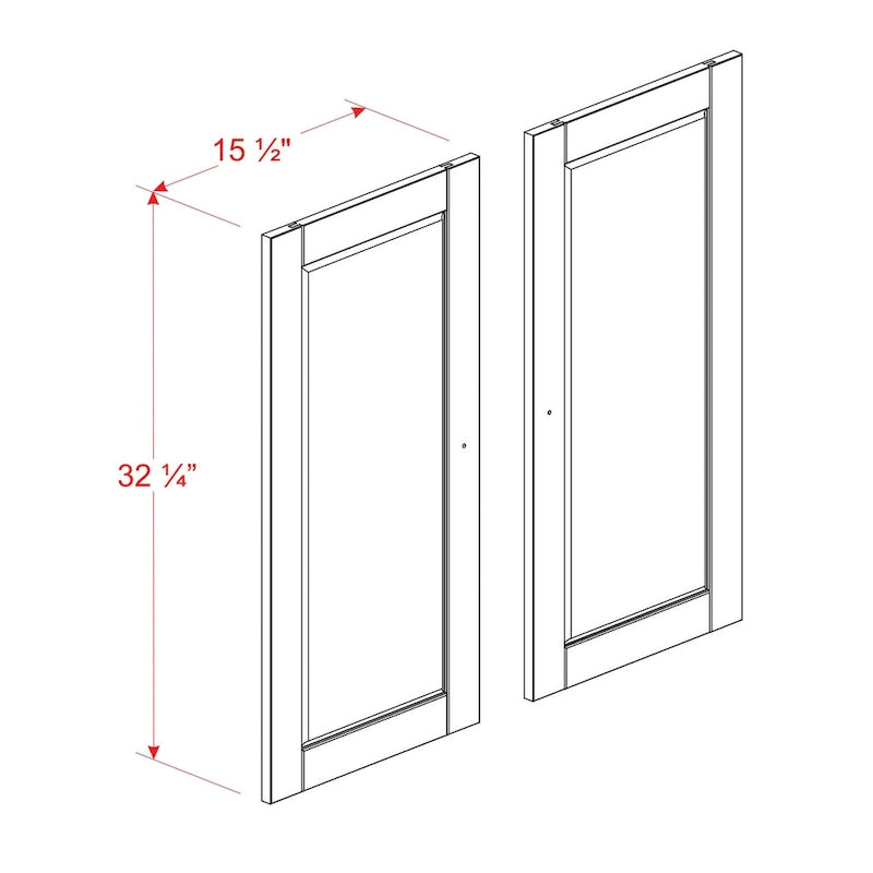 Palace Imports 100% Solid Wood Modular Kitchen Pantry Double Door Kit - Set of 2