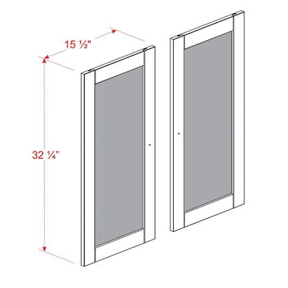 Palace Imports 100% Solid Wood Modular Kitchen Pantry Double Door Kit - Set of 2