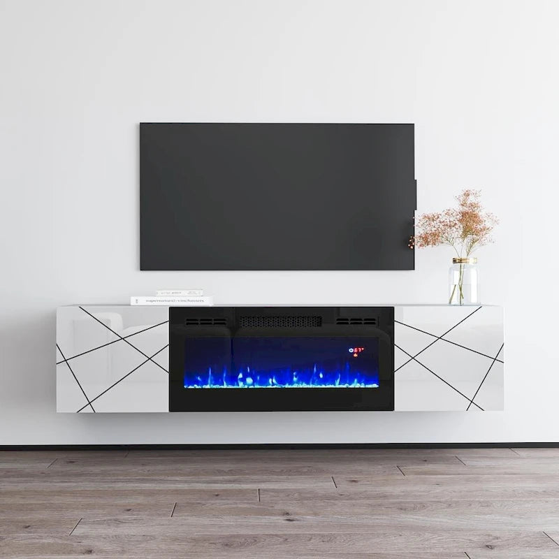 London BL-EF Electric Fireplace 63 TV Stand