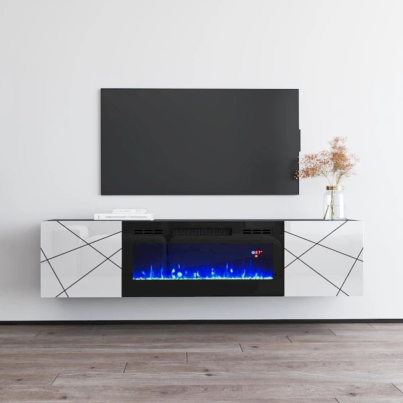 London BL-EF Electric Fireplace 63 TV Stand