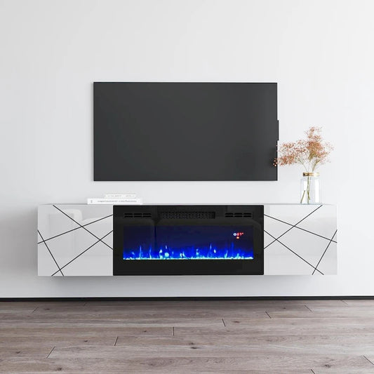 London BL-EF Electric Fireplace 63 TV Stand