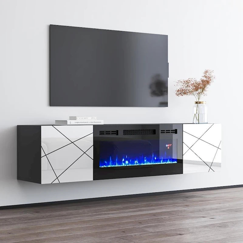 London BL-EF Electric Fireplace 63 TV Stand