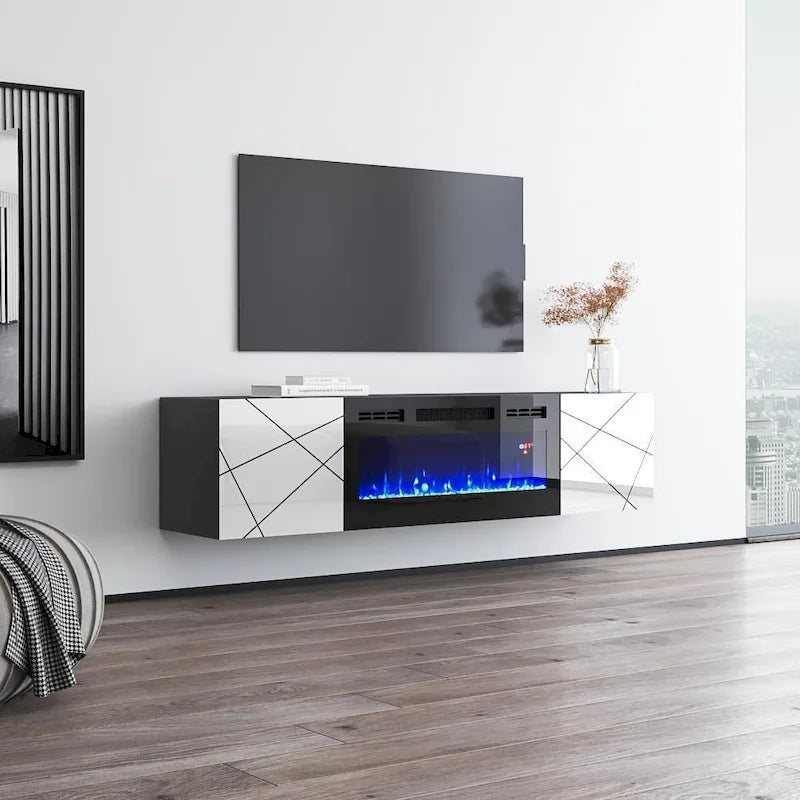 London BL-EF Electric Fireplace 63 TV Stand