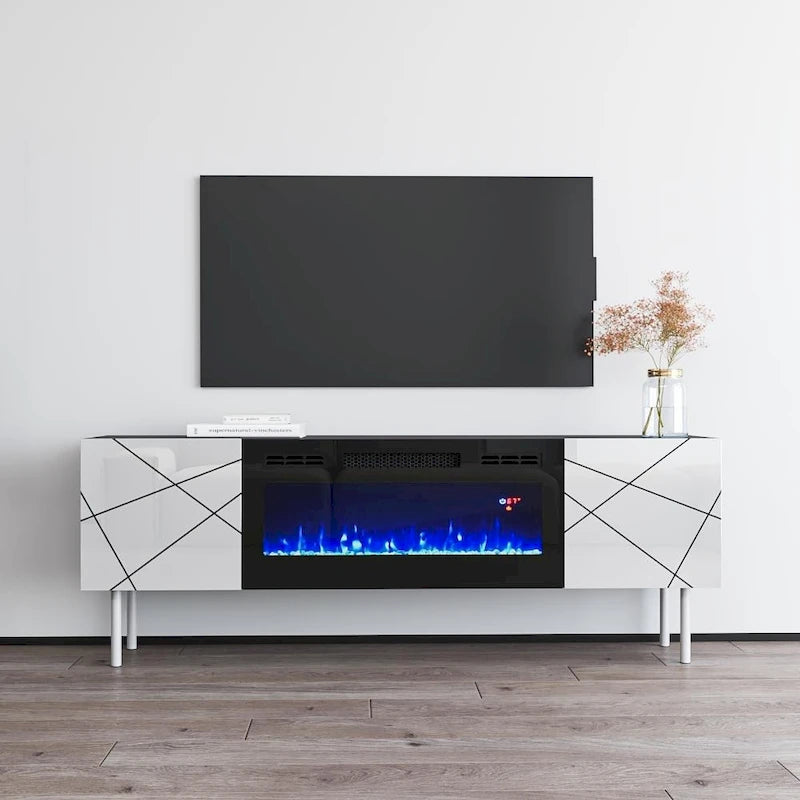London BL-EF Electric Fireplace 63 TV Stand