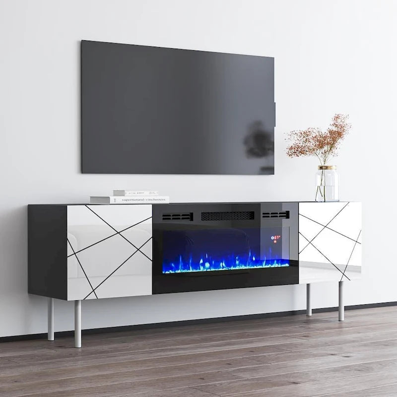 London BL-EF Electric Fireplace 63 TV Stand
