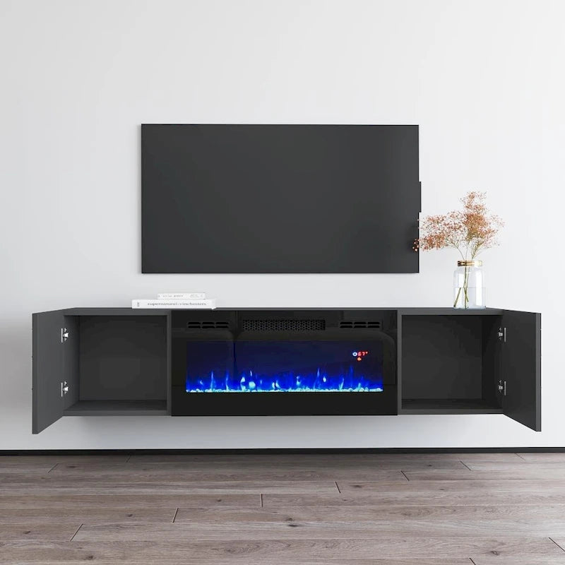 London BL-EF Electric Fireplace 63 TV Stand