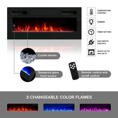 London BL-EF Electric Fireplace 63 TV Stand