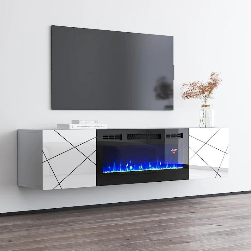 London BL-EF Electric Fireplace 63 TV Stand