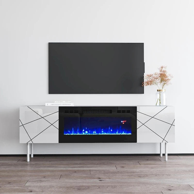 London BL-EF Electric Fireplace 63 TV Stand
