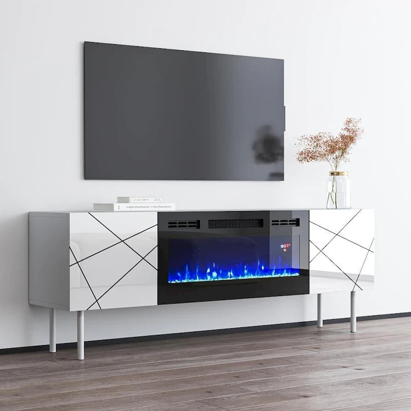 London BL-EF Electric Fireplace 63 TV Stand