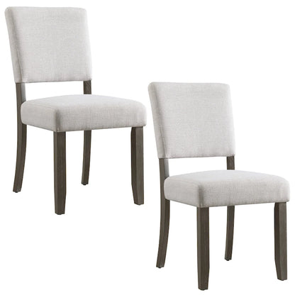 Leick Home Upholstered Back Dining Chair with Wood Base Set of 2