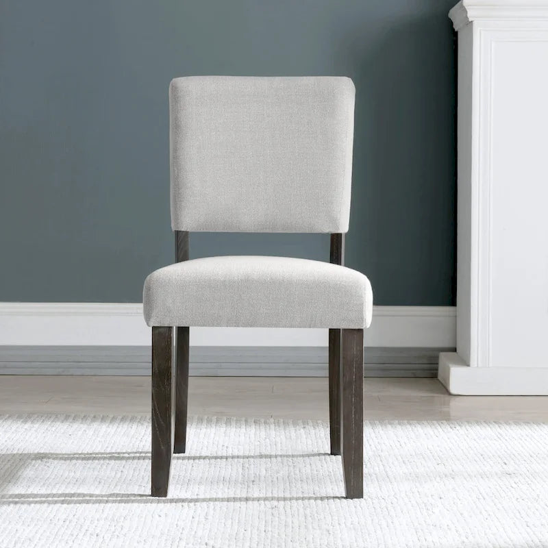Leick Home Upholstered Back Dining Chair with Wood Base Set of 2