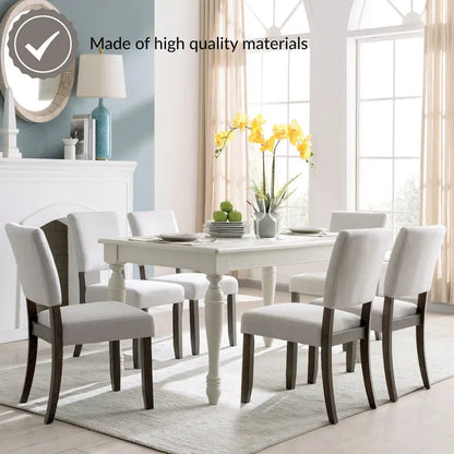 Leick Home Upholstered Back Dining Chair with Wood Base Set of 2