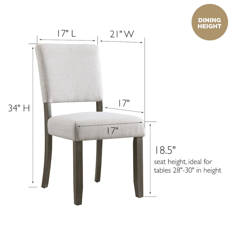 Leick Home Upholstered Back Dining Chair with Wood Base Set of 2