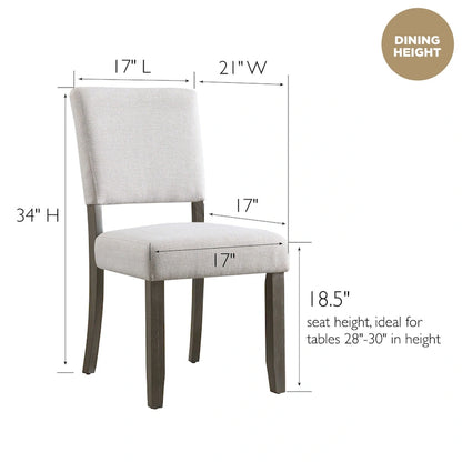 Leick Home Upholstered Back Dining Chair with Wood Base Set of 2