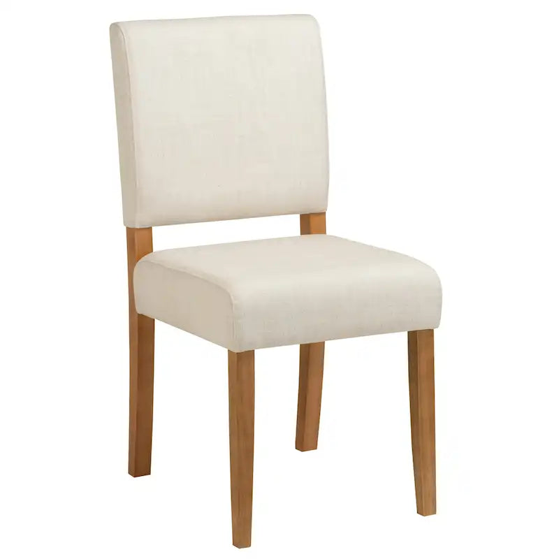 Leick Home Upholstered Back Dining Chair with Wood Base Set of 2
