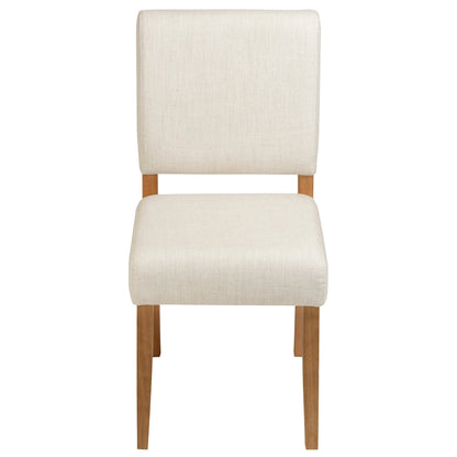 Leick Home Upholstered Back Dining Chair with Wood Base Set of 2