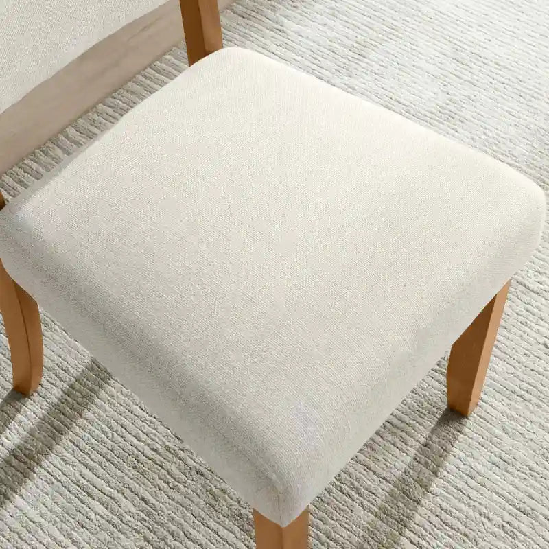 Leick Home Upholstered Back Dining Chair with Wood Base Set of 2