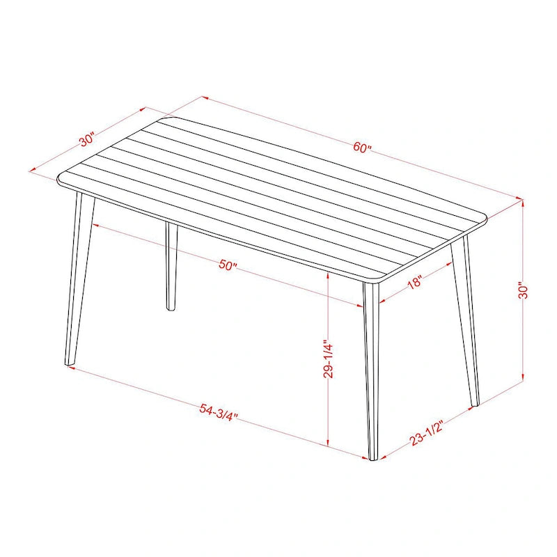 Furniture of America Tommie Mid-century Modern 60-inch Dining Table