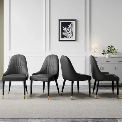 Dining Chair Modern Accent Chairs Faux Leather Side Chairs (Set of 4)