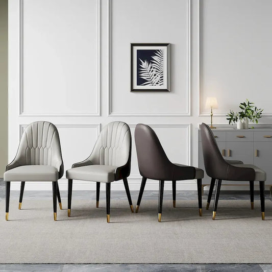 Dining Chair Modern Accent Chairs Faux Leather Side Chairs (Set of 4)