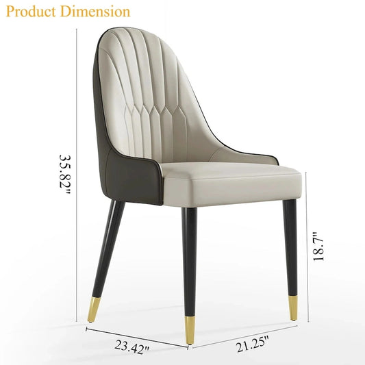 Dining Chair Modern Accent Chairs Faux Leather Side Chairs (Set of 4)