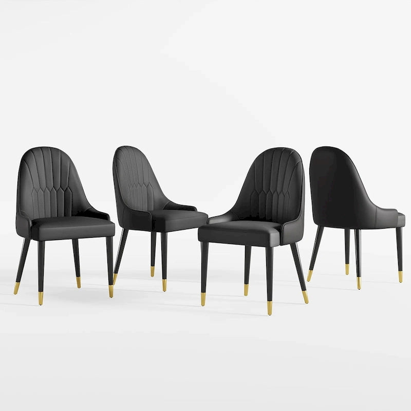 Dining Chair Modern Accent Chairs Faux Leather Side Chairs (Set of 4)