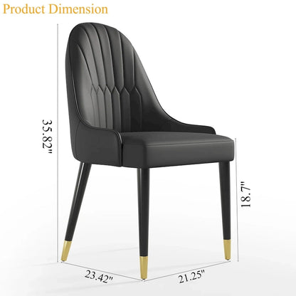 Dining Chair Modern Accent Chairs Faux Leather Side Chairs (Set of 4)