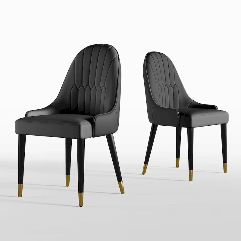 Dining Chair Modern Accent Chairs Faux Leather Side Chairs (Set of 4)