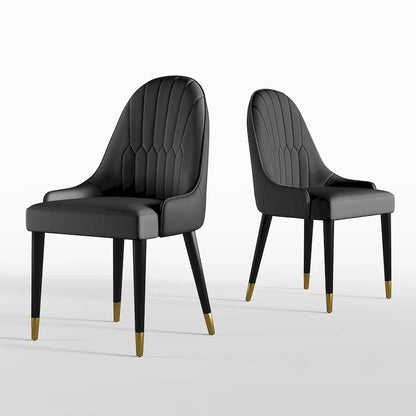 Dining Chair Modern Accent Chairs Faux Leather Side Chairs (Set of 4)