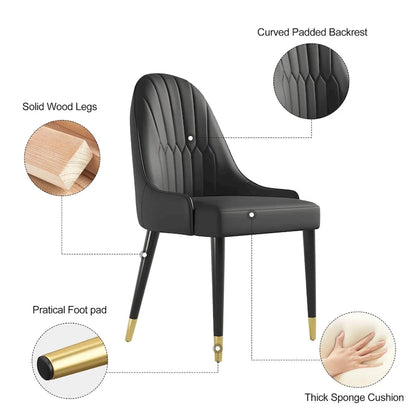 Dining Chair Modern Accent Chairs Faux Leather Side Chairs (Set of 4)