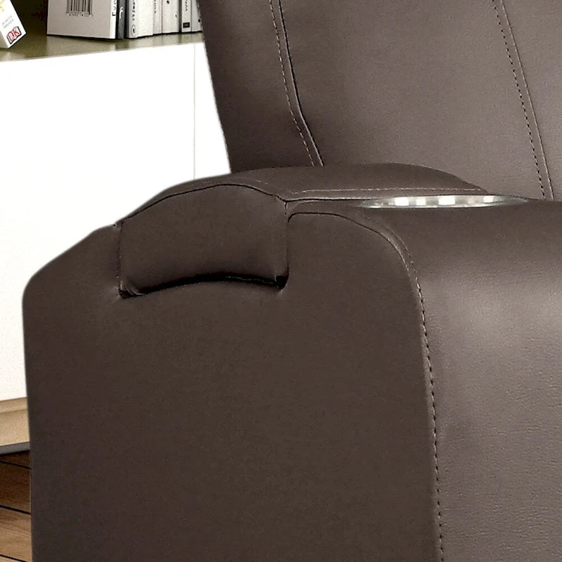 Modern Terry Upholstered Faux Leather Power Recliner Chair