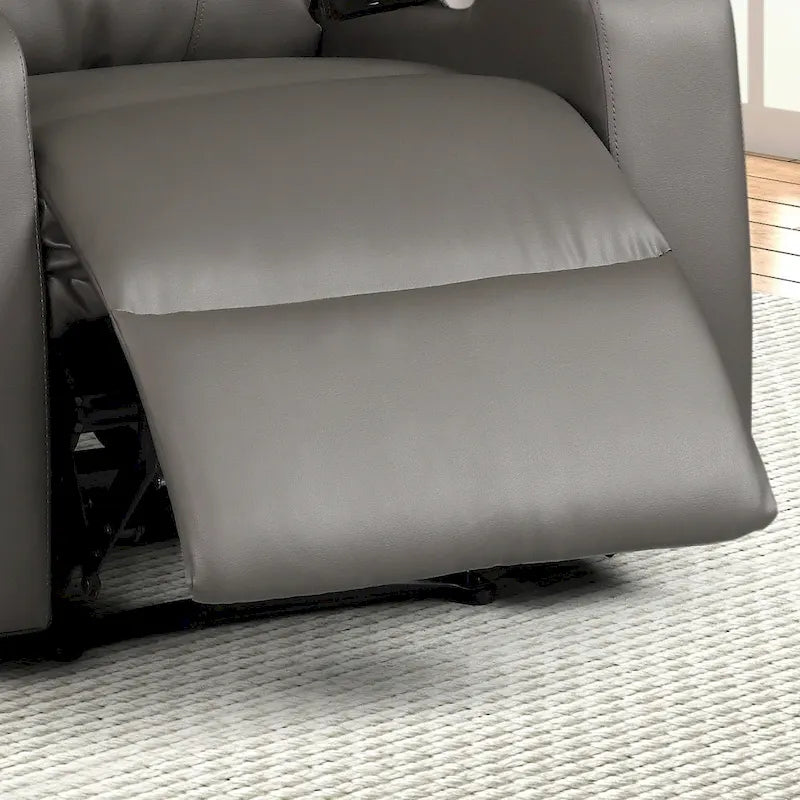 Modern Terry Upholstered Faux Leather Power Recliner Chair