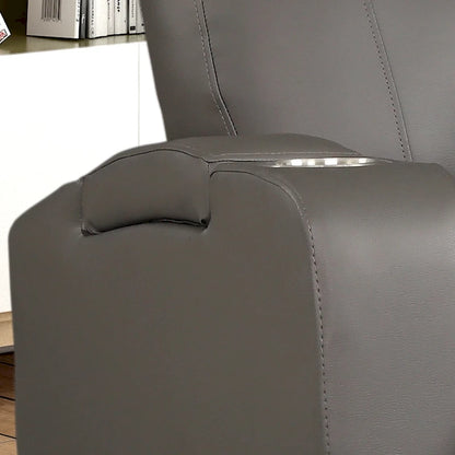 Modern Terry Upholstered Faux Leather Power Recliner Chair