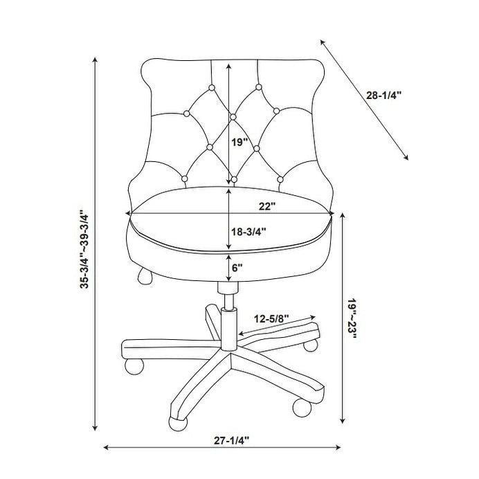 Pamela Teal Swivel Office Chair