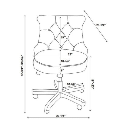 Pamela Teal Swivel Office Chair