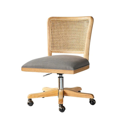 Calcutta Modern Rattan Back Task Chair with Solid Wood Legs by HULALA HOME