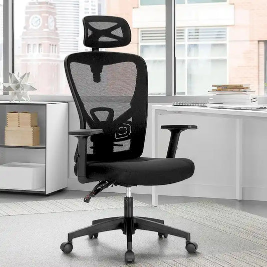 ALPHA HOME High Back Mesh Office Chair Adjustable Headrest, Armrest, Rolling Swivel Reclining Chair