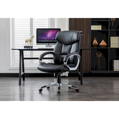 Porthos Home Novak Executive Office Chair, PU Leather, Roller Wheels