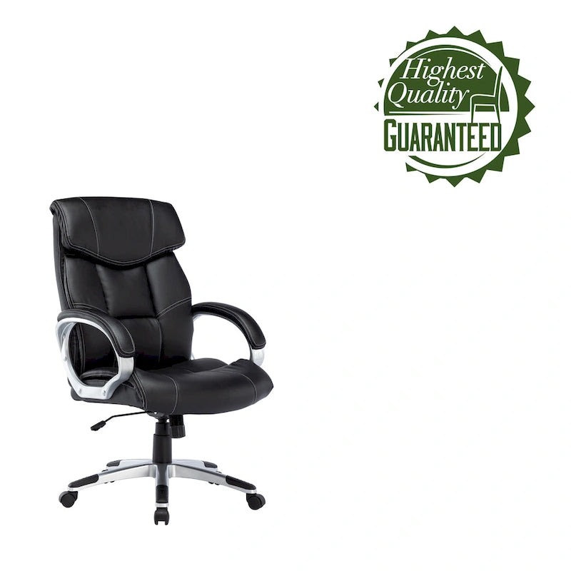 Porthos Home Novak Executive Office Chair, PU Leather, Roller Wheels