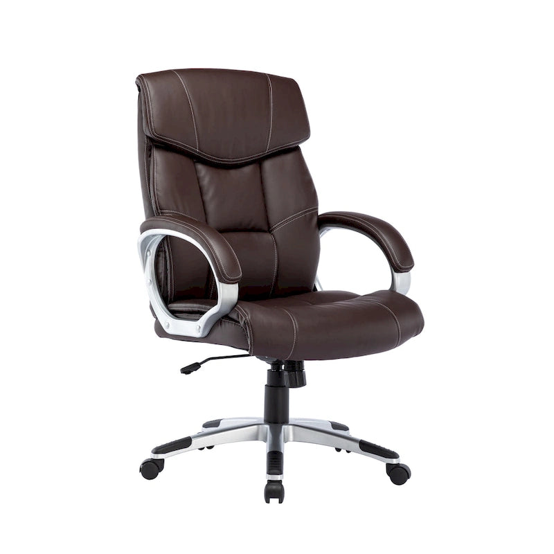 Porthos Home Novak Executive Office Chair, PU Leather, Roller Wheels
