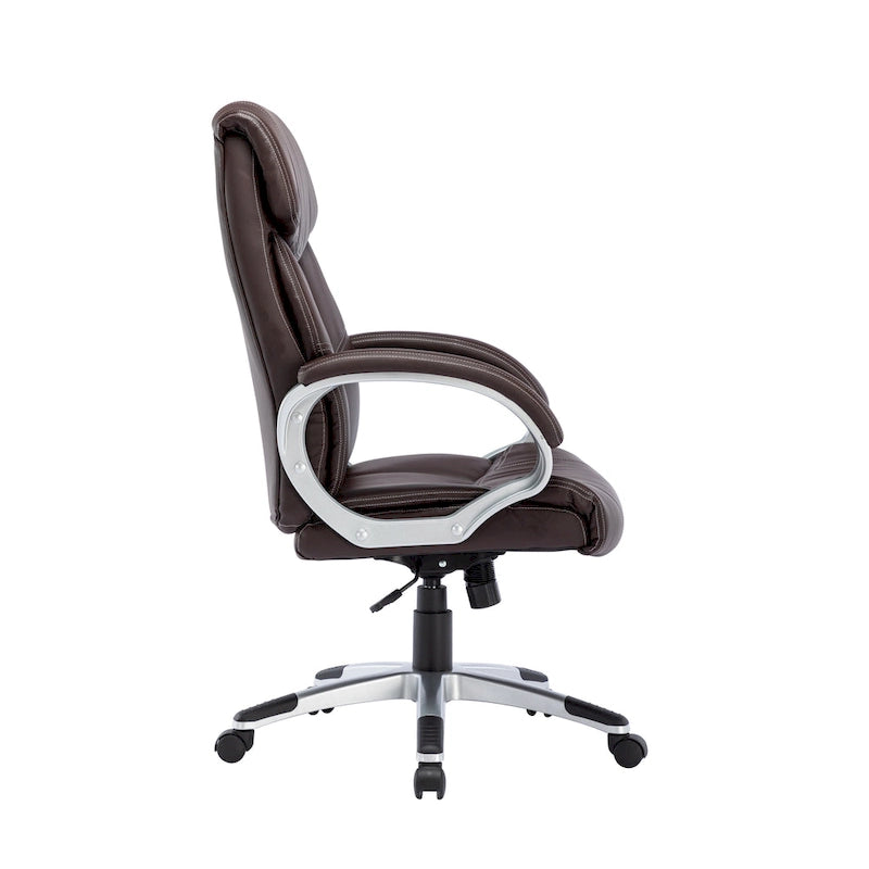 Porthos Home Novak Executive Office Chair, PU Leather, Roller Wheels