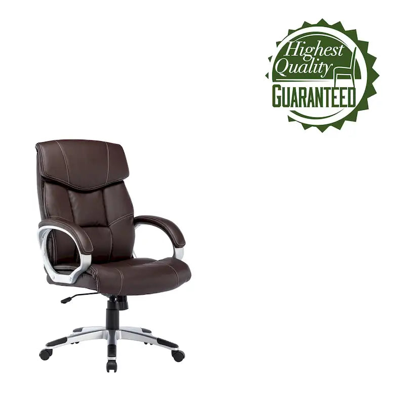 Porthos Home Novak Executive Office Chair, PU Leather, Roller Wheels