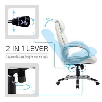 Porthos Home Novak Executive Office Chair, PU Leather, Roller Wheels