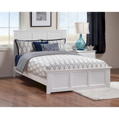 Madison Full Foundation Bed with Matching Footboard in White