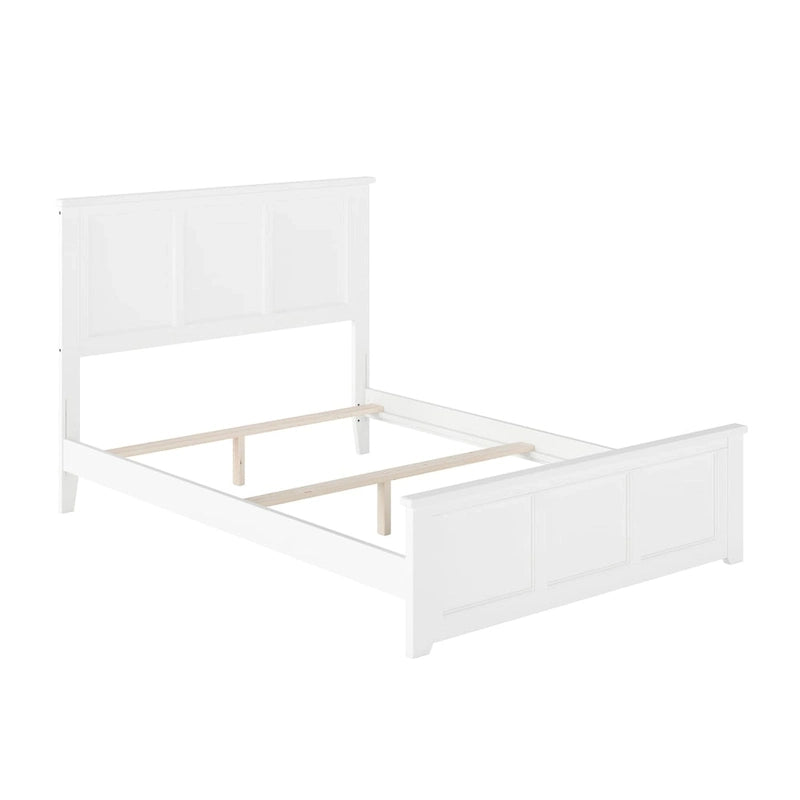 Madison Full Foundation Bed with Matching Footboard in White