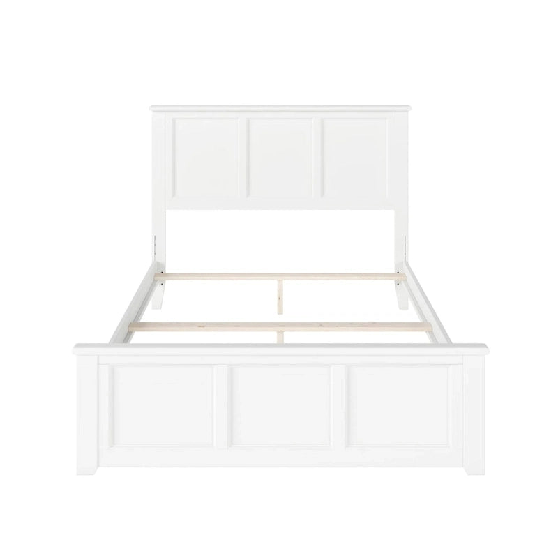 Madison Full Foundation Bed with Matching Footboard in White