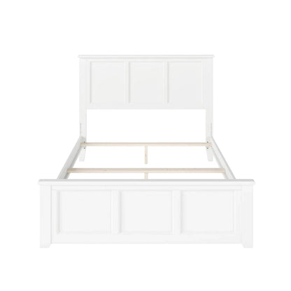 Madison Full Foundation Bed with Matching Footboard in White
