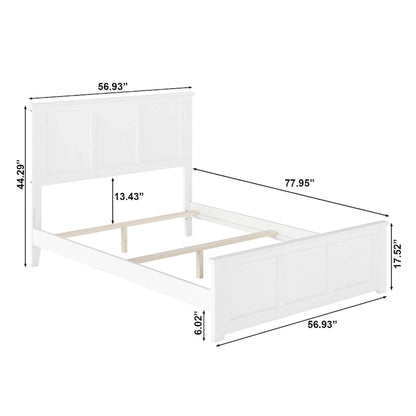 Madison Full Foundation Bed with Matching Footboard in White